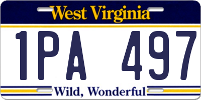 WV license plate 1PA497