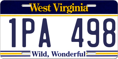 WV license plate 1PA498