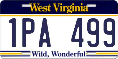 WV license plate 1PA499
