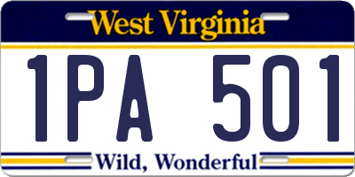 WV license plate 1PA501
