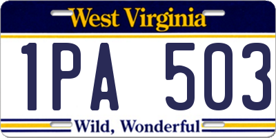 WV license plate 1PA503