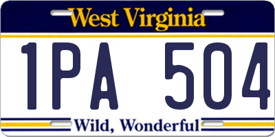 WV license plate 1PA504
