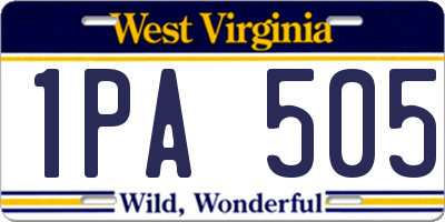WV license plate 1PA505