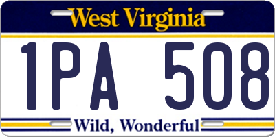 WV license plate 1PA508