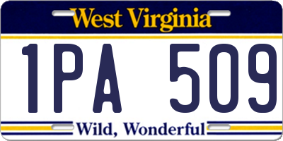 WV license plate 1PA509