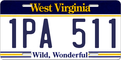 WV license plate 1PA511