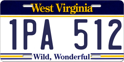 WV license plate 1PA512