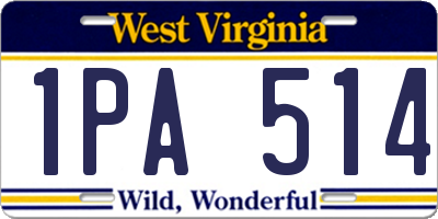 WV license plate 1PA514