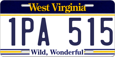 WV license plate 1PA515