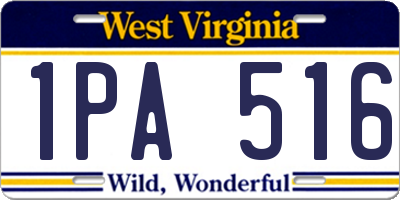 WV license plate 1PA516