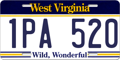 WV license plate 1PA520