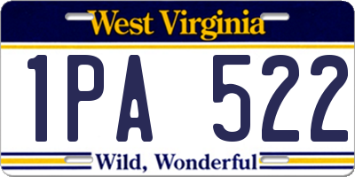 WV license plate 1PA522
