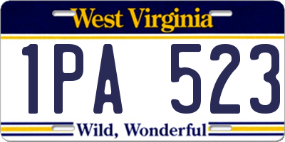 WV license plate 1PA523