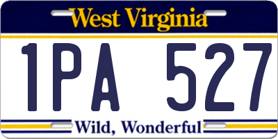 WV license plate 1PA527