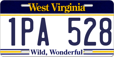 WV license plate 1PA528