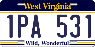 WV license plate 1PA531