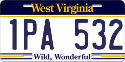 WV license plate 1PA532