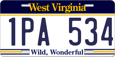 WV license plate 1PA534