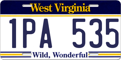 WV license plate 1PA535