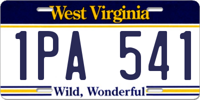 WV license plate 1PA541