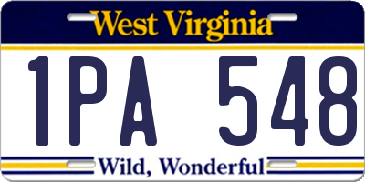 WV license plate 1PA548