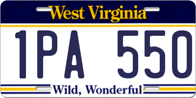 WV license plate 1PA550