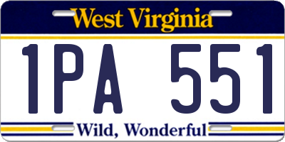WV license plate 1PA551