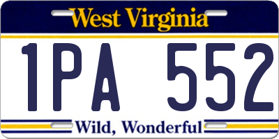 WV license plate 1PA552