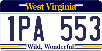 WV license plate 1PA553