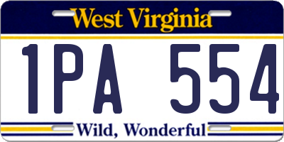 WV license plate 1PA554