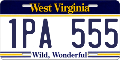 WV license plate 1PA555