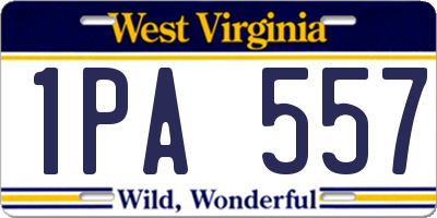 WV license plate 1PA557
