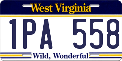WV license plate 1PA558