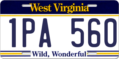 WV license plate 1PA560