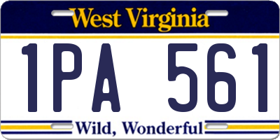 WV license plate 1PA561
