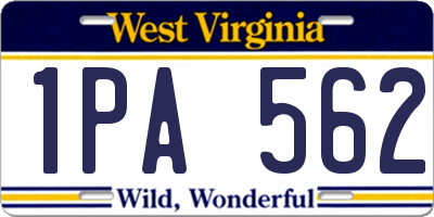 WV license plate 1PA562