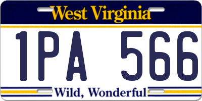 WV license plate 1PA566