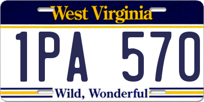 WV license plate 1PA570