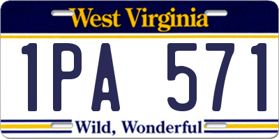 WV license plate 1PA571