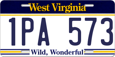 WV license plate 1PA573