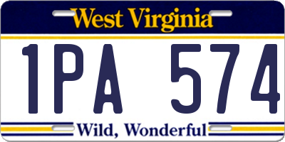 WV license plate 1PA574