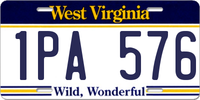 WV license plate 1PA576