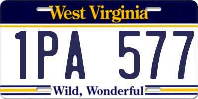 WV license plate 1PA577