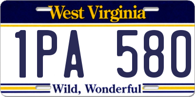 WV license plate 1PA580