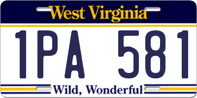 WV license plate 1PA581