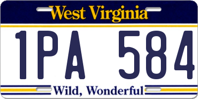 WV license plate 1PA584
