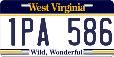 WV license plate 1PA586