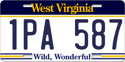 WV license plate 1PA587