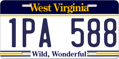 WV license plate 1PA588