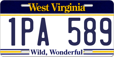 WV license plate 1PA589